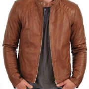 Mens Stylish Fashionable Slim Fit Motorcycle Bomber Leather Jacket KL463