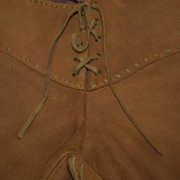Polo Ralph Lauren Womens Western Fringe Indian Suede Leather Lace Pants Brown 4
