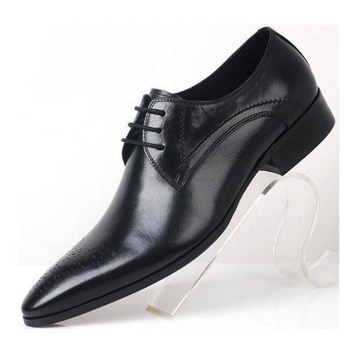 Fulinken Men Genuine Leather Oxford Shoes Lace up Slip on Boots Brogue Shoes Formal Dress Shoes