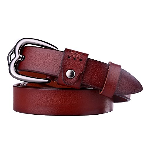 Beltox Fine Women’s Genuine Leather Waist Belt 22MM Prong Buckle Gift Box