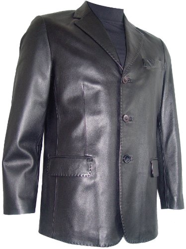 Paccilo 10211 Genuine Lambskin Leather Classic Blazer