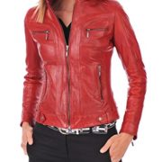 Silversoft Women’s Lambskin Leather Bomber Biker Jacket