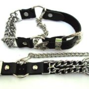 Western Boots Boot Chains Black Leather with 2 Steel Chains
