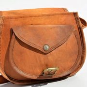 Handmade Women Vintage Style Genuine Brown Leather Cross Body Shoulder Bag Handmade Purse