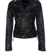 Hryfashion Women Trendy Zippered Leather Jacket