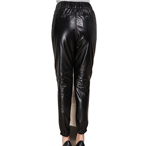 Humiture modern Lady’s Leather Pants genuine Sheepskin Leather Pants 5526