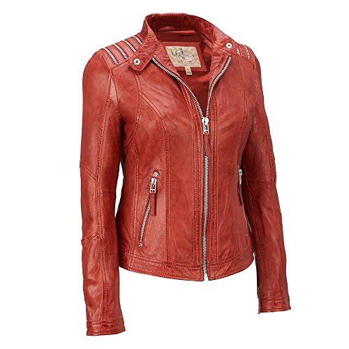 Wilsons Leather Womens Vintage Genuine Leather Jacket W/ Shoulder Zippers