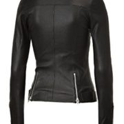 Exemplar Women’s Genuine Lambskin Leather Moto Jacket Black LL897