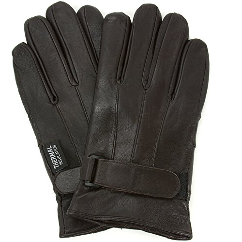 Alpine Swiss Men’s Gloves Dressy Genuine Leather Warm Thermal Lined Wrist Strap