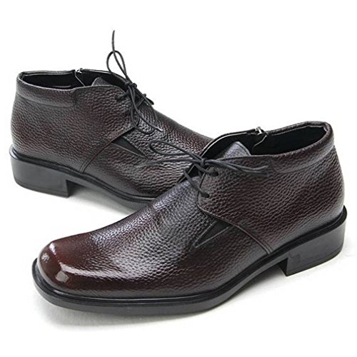 EpicStep Men’s Genuine Leather Zip Lace Up Gentle Stylish Formal Dress Shoes Ankle Boots