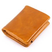 AINIMOER Women’s Mini Compact Genuine Leather Trifold Small Wallet with Zipper Pocket