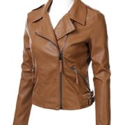 FLORIA Women Faux Leather Jacket w/ Zipper Closure (6 Colors Available)