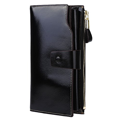 GDTK Women’s Large Capacity Luxury Wax Genuine Leather Purse Clutch Wallet