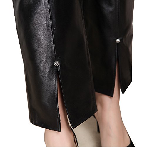 Humiture modern Lady’s Leather Pants genuine Sheepskin Leather Pants 5525