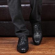 Jiye Men’s The British Leather Crocodile Grain Casual Oxfords Shoes