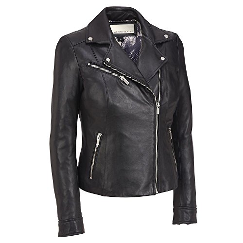 Wilsons Leather Womens Polished Classic Leather Cycle Jacket