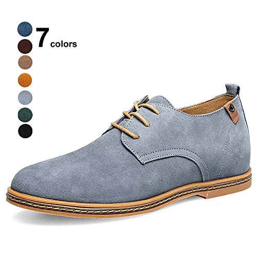 CIOR Men Oxford Classic Dress Suede Leather Casual Shoes Lace-up Loafer Flats Sneakers
