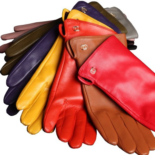 WARMEN Women’s Genuine Nappa Leather Winter Warm Simple Plain Style Lined Gloves