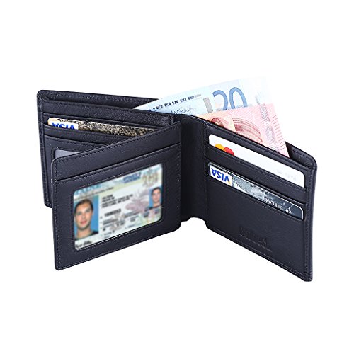 Hoobest RFID Blocking Genuine Leather Wallet for Men -Travel Credit Card Wallets