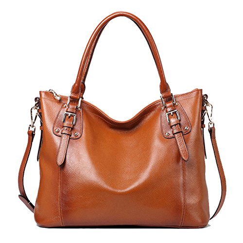 Kattee Women’s Vintage Genuine Leather Tote Shoulder Bag