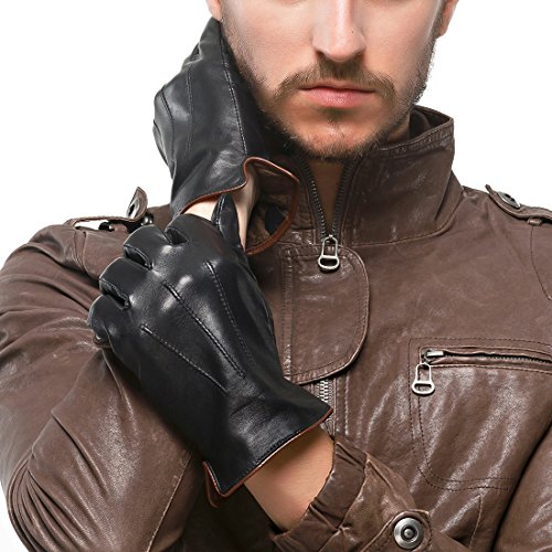 Nappaglo Men’s Genuine Touchscreen Nappa Leather Gloves Driving Winter Warm Mittens