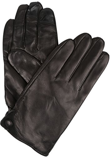 Sakkas Damen Mens Classic Touch Screen Compatible Real Leather Gloves