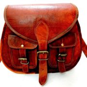 Enew Handmade Women Vintage Style Genuine Brown Leather Cross Body Shoulder Bag Handmade Purse