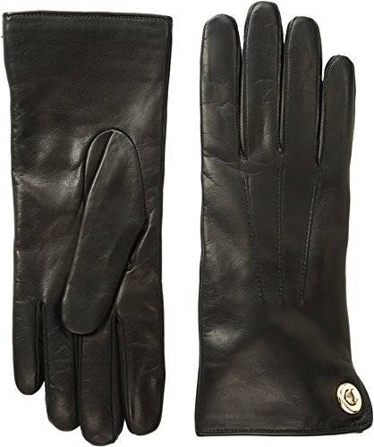 COACH Women’s Iconic Leather Gloves Black Gloves