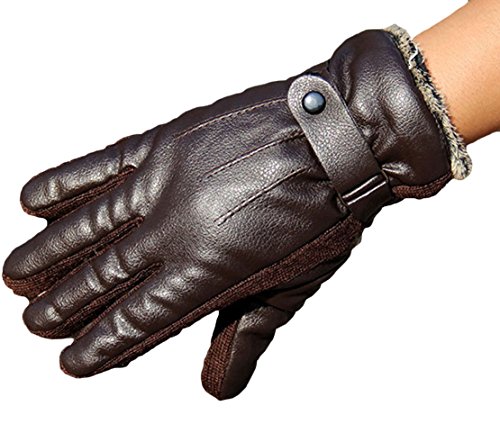 Soft Direct Men’s Winter PU Leather Gloves Driving Drive/work/motorcycle Glove