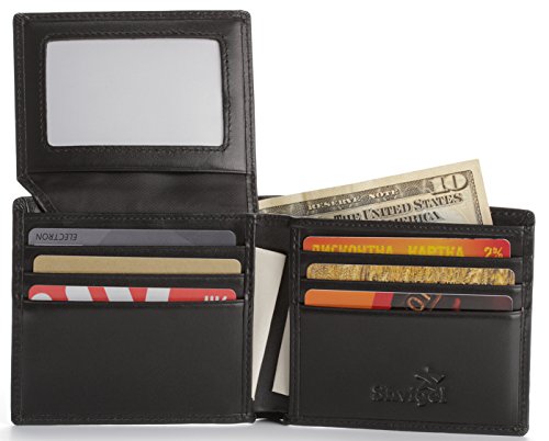 Shvigel Bifold Men’s Wallet made of Genuine Leather with RFID-Blocking and ID Window