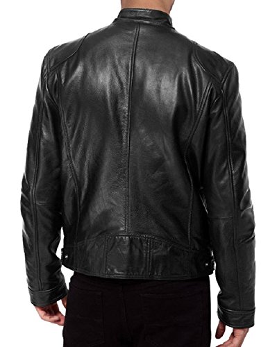 Laverapelle Men’s SWORD Black Genuine Lambskin Leather Biker Jacket – 1510533 + FREE Dust Cover + Free Leather Cleaning Cloth