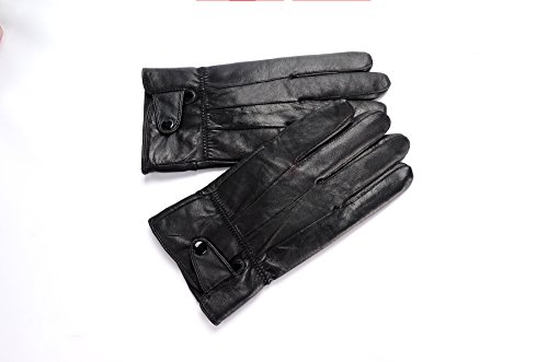 Anccion Men’s Genuine Leather Warm Lined Driving Gloves, Motorcycle Gloves
