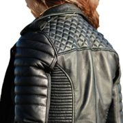 LondonCraze Women New Biker Leather Jacket Black