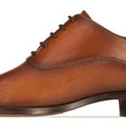 Brown Flat Oxford Textured Genuine Leather Formal Men Dress Shoes