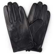 Top Quality Men’s Rabbit Fur Lined Genuine Soft Black Leather Gloves