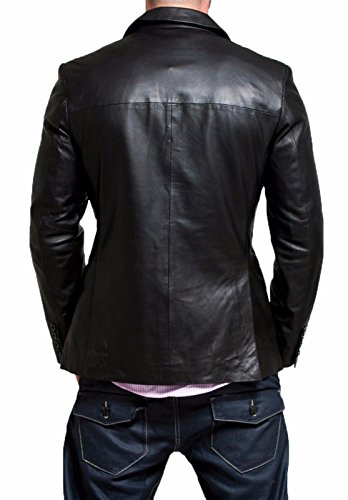 Royal Outfit Genuine Lambskin Leather Casual Blazer Coat – Black