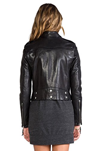 KBN Leather Women’s Genuine Lambskin Leather Biker Bomber Jacket