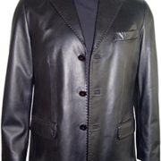 Paccilo Mens 1021 Genuine Three Button Lambskin Leather Blazer