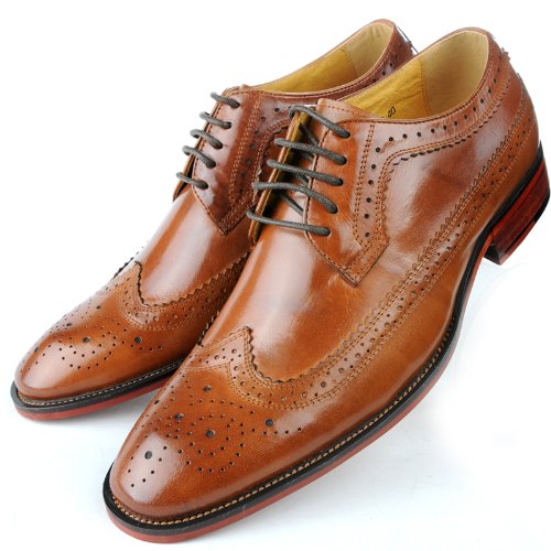Fulinken Men’s Oxford Shoes Leather Lace up shoes Brogue Wingtip Business boots Formal Dress Shoes