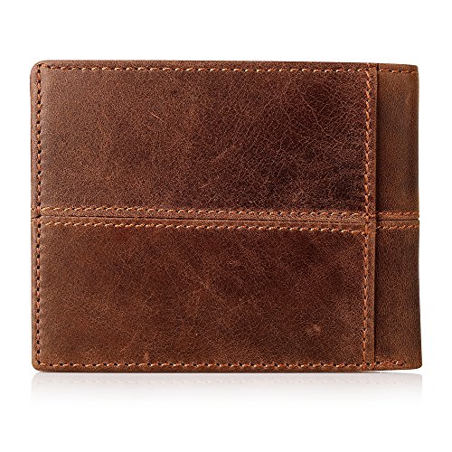 Secret Felicity Men’s Vintage Genuine Leather Money Clip Bifold Wallet(SF0401)
